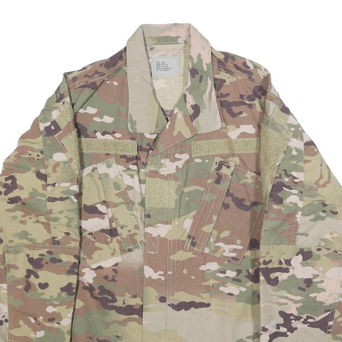 Insect Shield Mens Green & Brown Camouflage Military Jacket S Cotton Blend