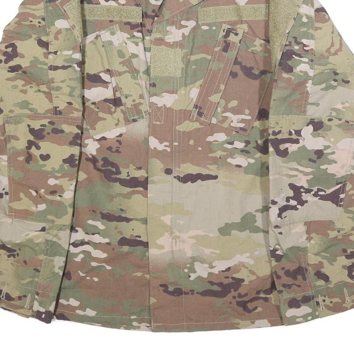 Insect Shield Mens Green & Brown Camouflage Military Jacket S Cotton Blend