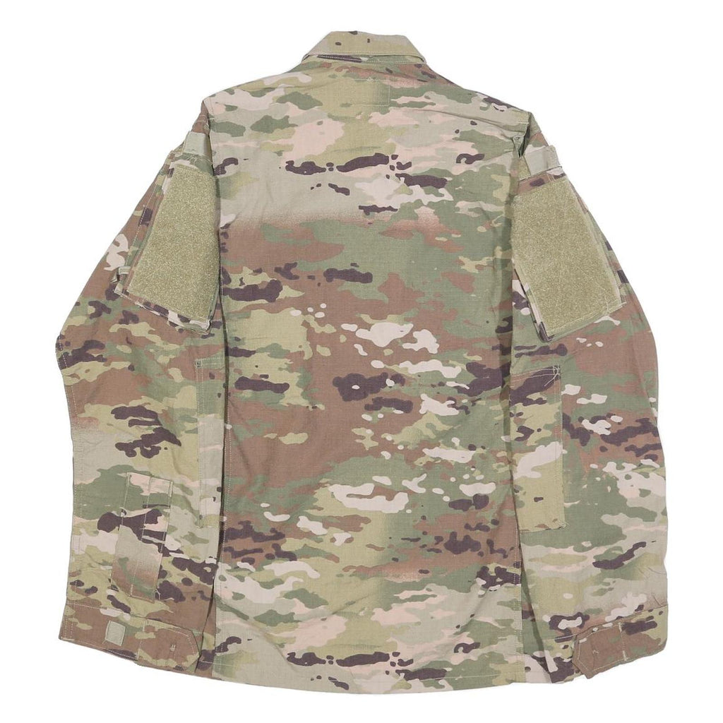 Insect Shield Mens Green & Brown Camouflage Military Jacket S Cotton Blend