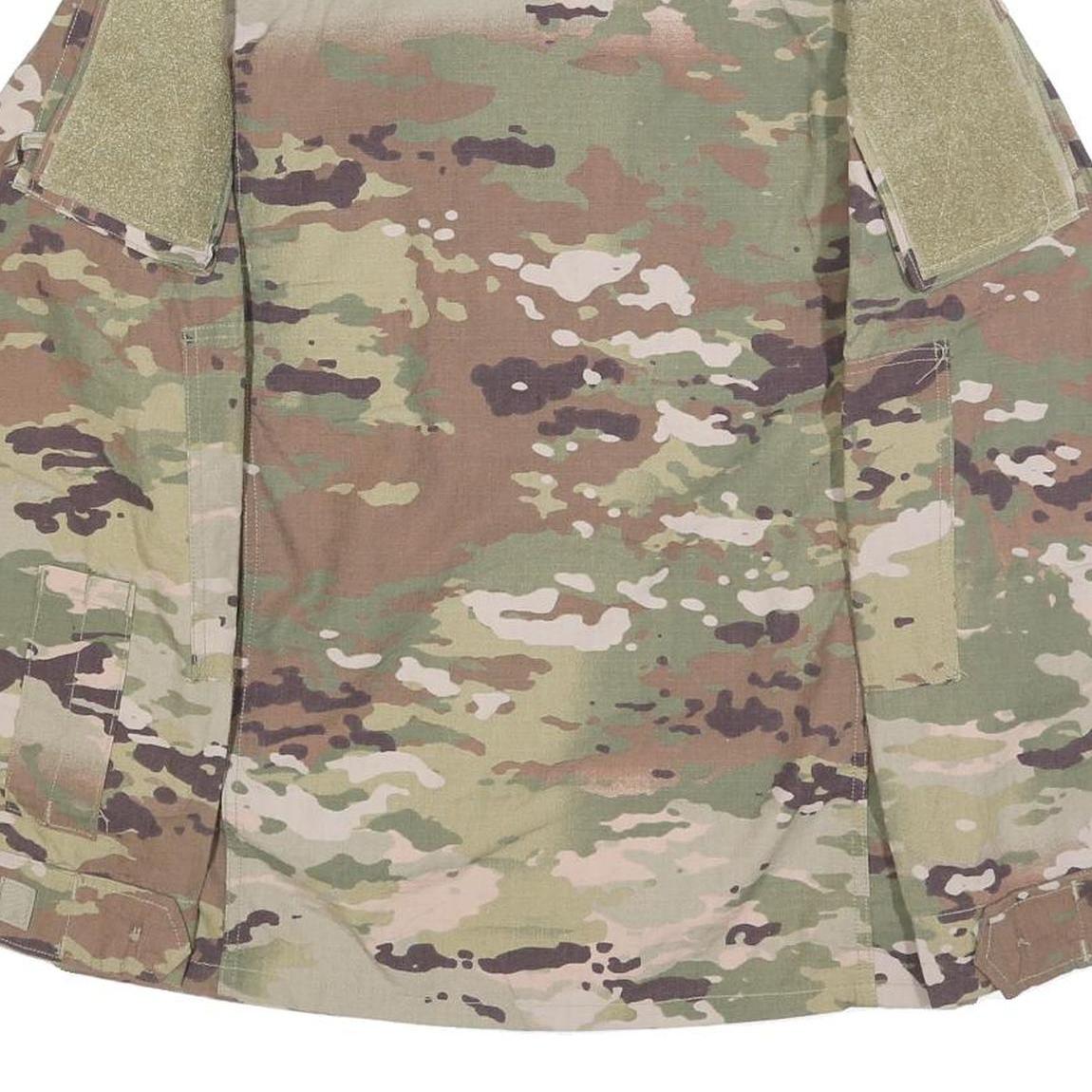 Insect Shield Mens Green & Brown Camouflage Military Jacket S Cotton Blend