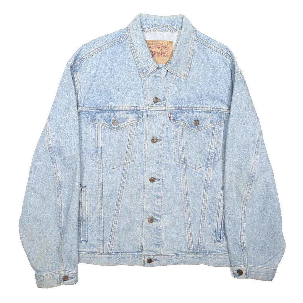 LEVI'S Mens Blue Denim Jacket S Cotton Blend Button Closure Classic Jean Jacket
