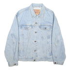 LEVI'S Mens Blue Denim Jacket S Cotton Blend Button Closure Classic Jean Jacket