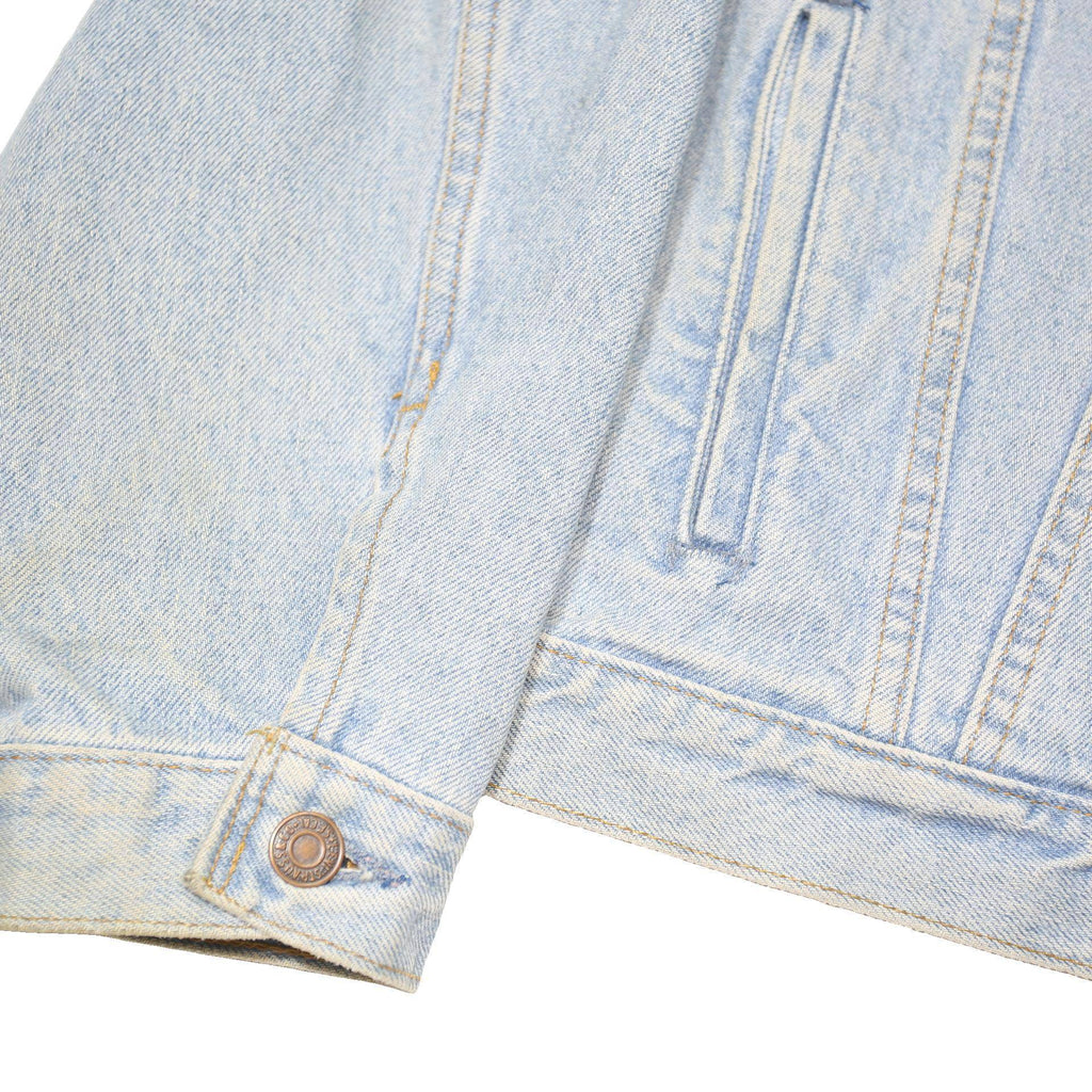 LEVI'S Mens Blue Denim Jacket S Cotton Blend Button Closure Classic Jean Jacket