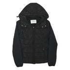 MALVIN Womens Black Outdoor Jacket S Polyester Blend Woven Plain Zip Hooded