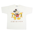 C.K. CLUB Mens White Mickey Mouse Graphic T-Shirt M Short Sleeve Crew Neck
