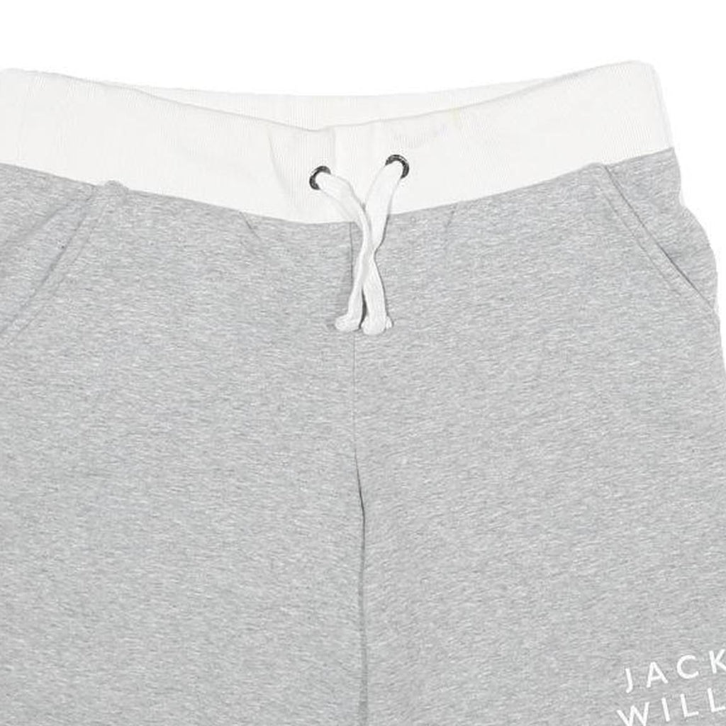 JACK WILLS Womens Shorts Grey Sporty Logo XS W30 Casual Cotton Blend Drawstring