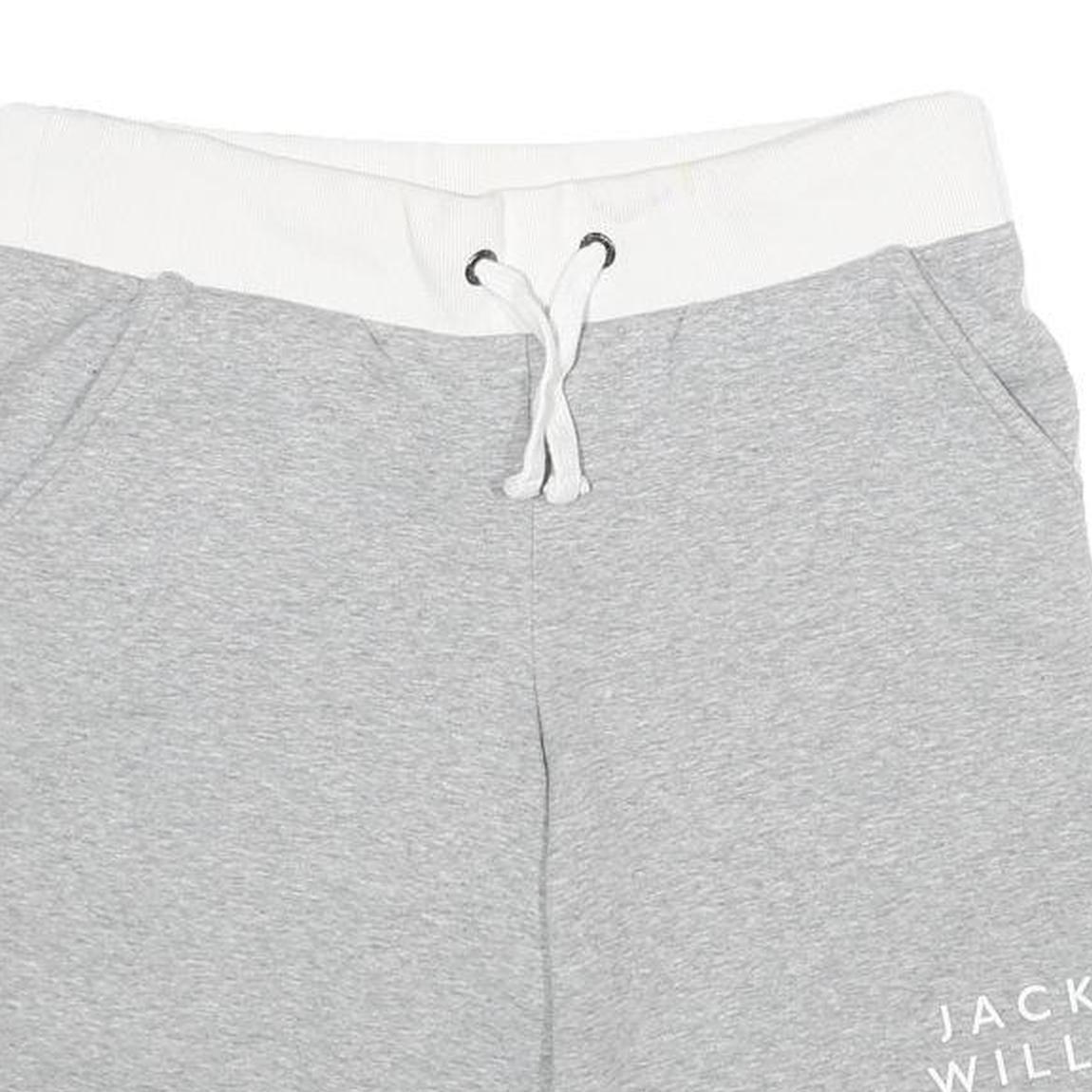 JACK WILLS Womens Shorts Grey Sporty Logo XS W30 Casual Cotton Blend Drawstring