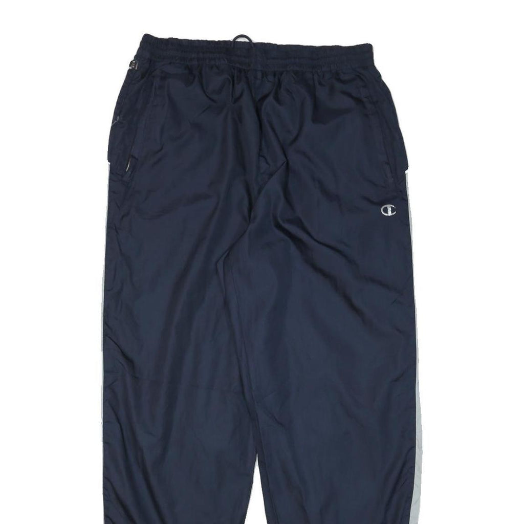 CHAMPION Mens Joggers Navy Blue White Stripe Regular Tapered L W32 L31 Sport