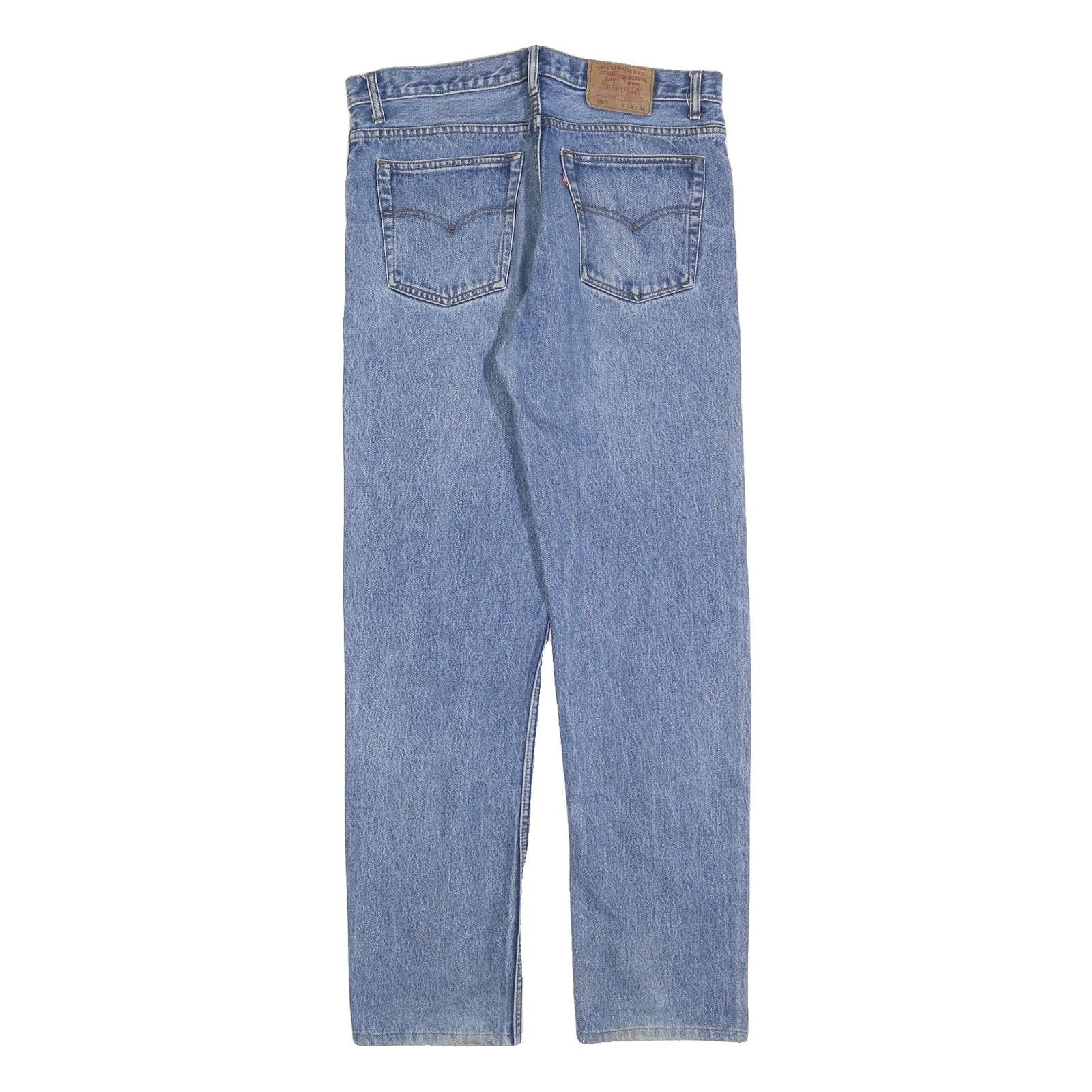 LEVI'S 505 Mens Jeans Blue Regular Straight Denim Medium W33 L31 Zip Cotton