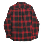 JACHS Mens Red & Black Check Shirt L Button-Down Long Sleeve Cotton Flannel