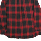 JACHS Mens Red & Black Check Shirt L Button-Down Long Sleeve Cotton Flannel
