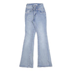 H&Y Womens Regular Fit Flared Denim Light Blue Cotton Blend Jeans W24 L30