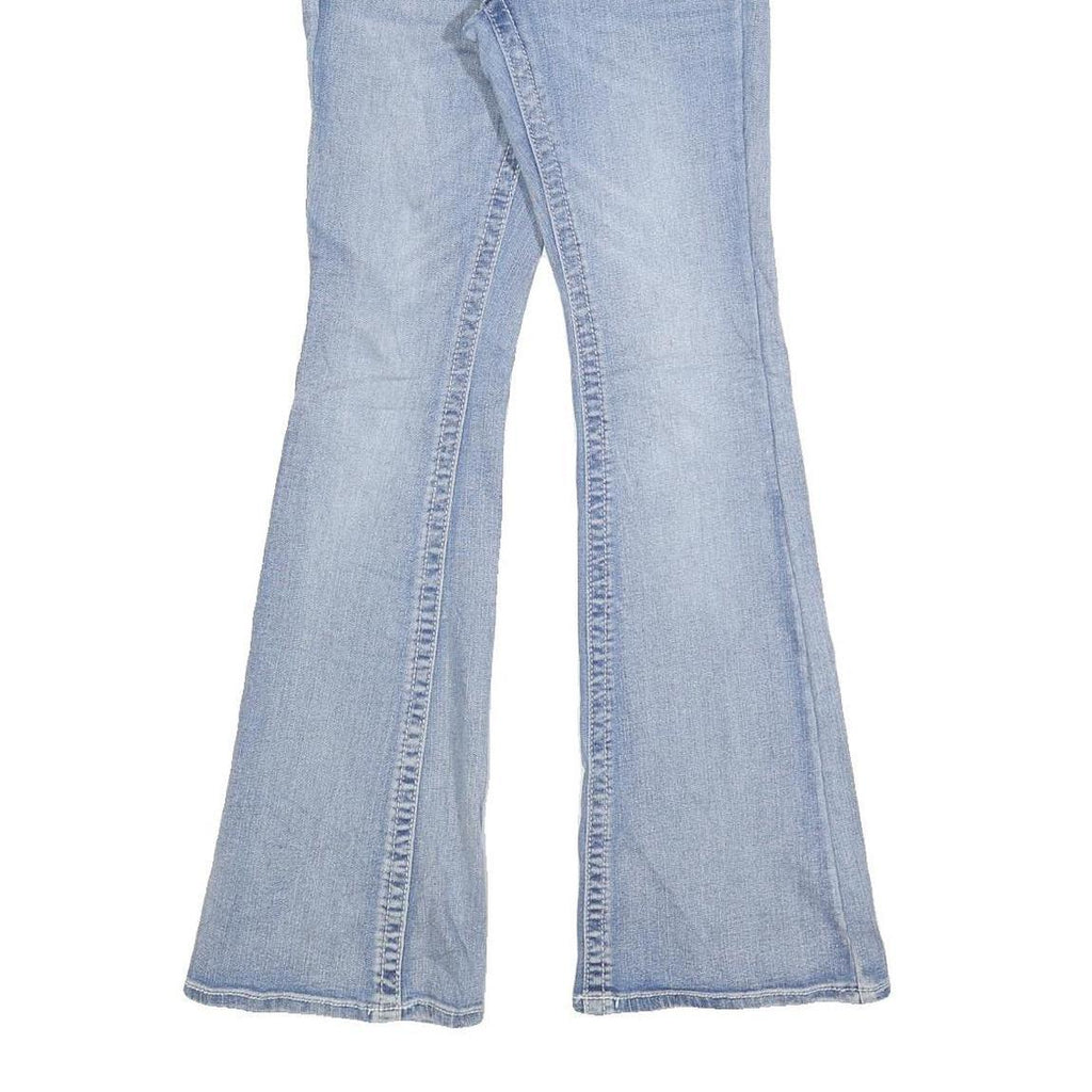 H&Y Womens Regular Fit Flared Denim Light Blue Cotton Blend Jeans W24 L30