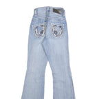 H&Y Womens Regular Fit Flared Denim Light Blue Cotton Blend Jeans W24 L30