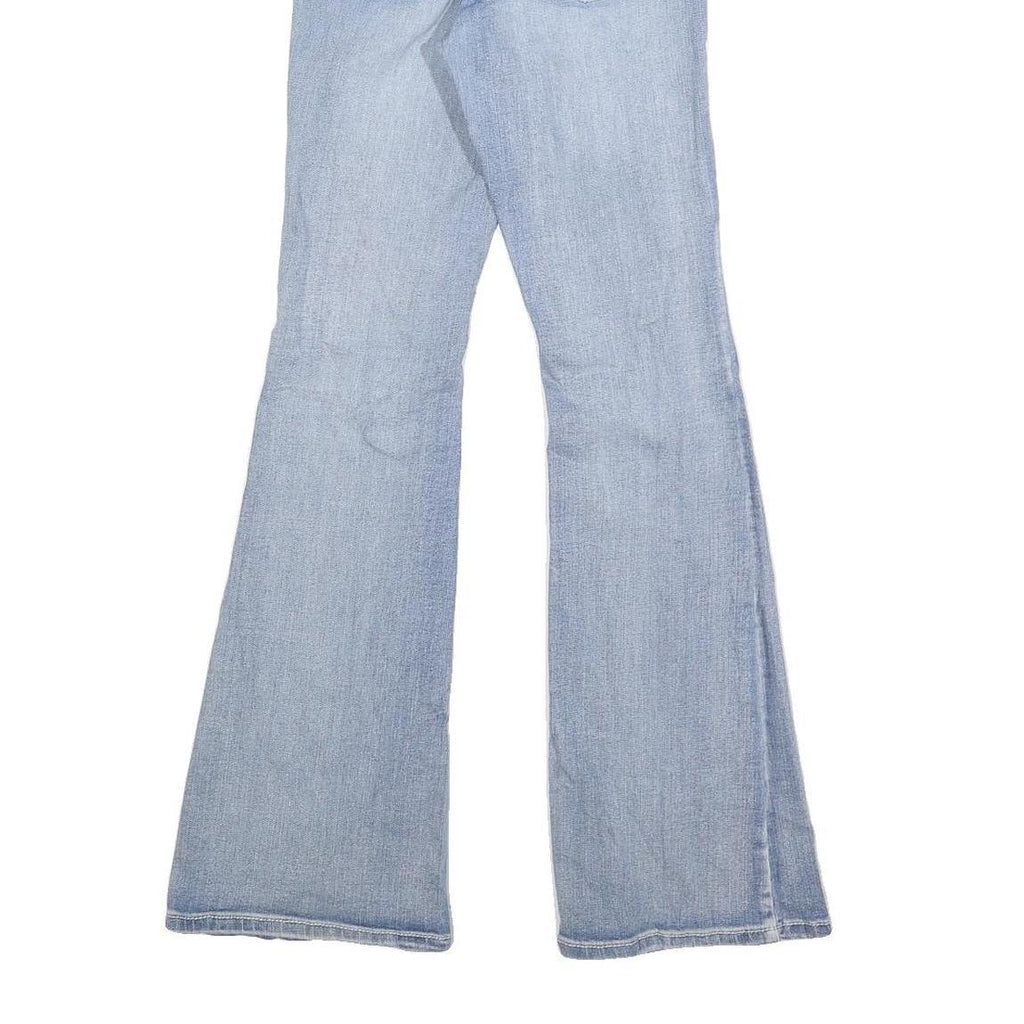 H&Y Womens Regular Fit Flared Denim Light Blue Cotton Blend Jeans W24 L30