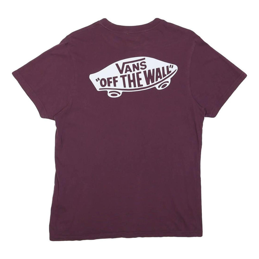 VANS Mens Maroon Slim Fit S Short Sleeve Crew Neck Graphic Print Pocket T-Shirt