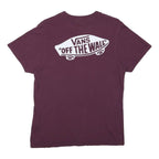 VANS Mens Maroon Slim Fit S Short Sleeve Crew Neck Graphic Print Pocket T-Shirt