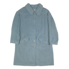 RENE SCHAAD Womens Blue Wool Blend Button Jacket M Classic Plain Stylish