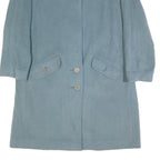 RENE SCHAAD Womens Blue Wool Blend Button Jacket M Classic Plain Stylish