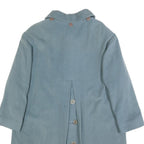 RENE SCHAAD Womens Blue Wool Blend Button Jacket M Classic Plain Stylish