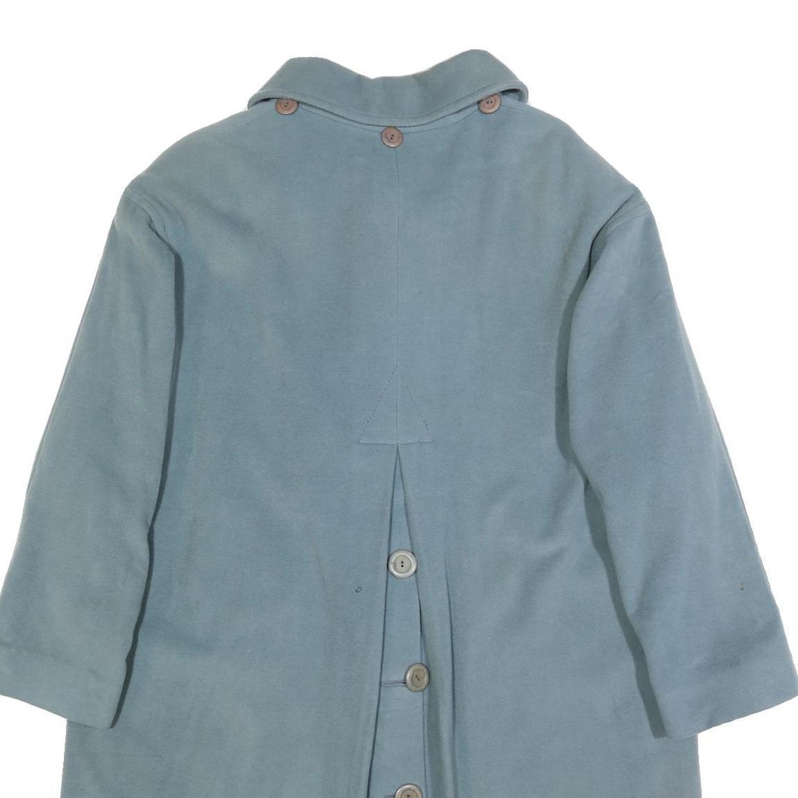 RENE SCHAAD Womens Blue Wool Blend Button Jacket M Classic Plain Stylish