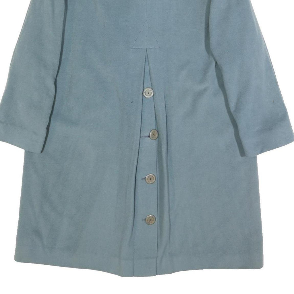 RENE SCHAAD Womens Blue Wool Blend Button Jacket M Classic Plain Stylish