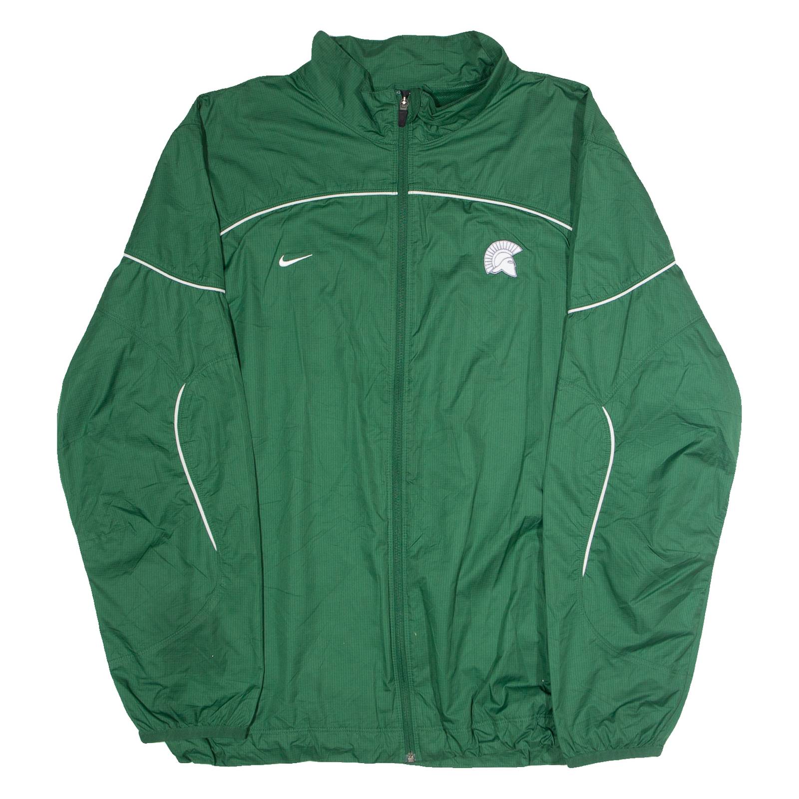 NIKE Michigan State Spartans Mens Windbreaker Jacket Green USA XL