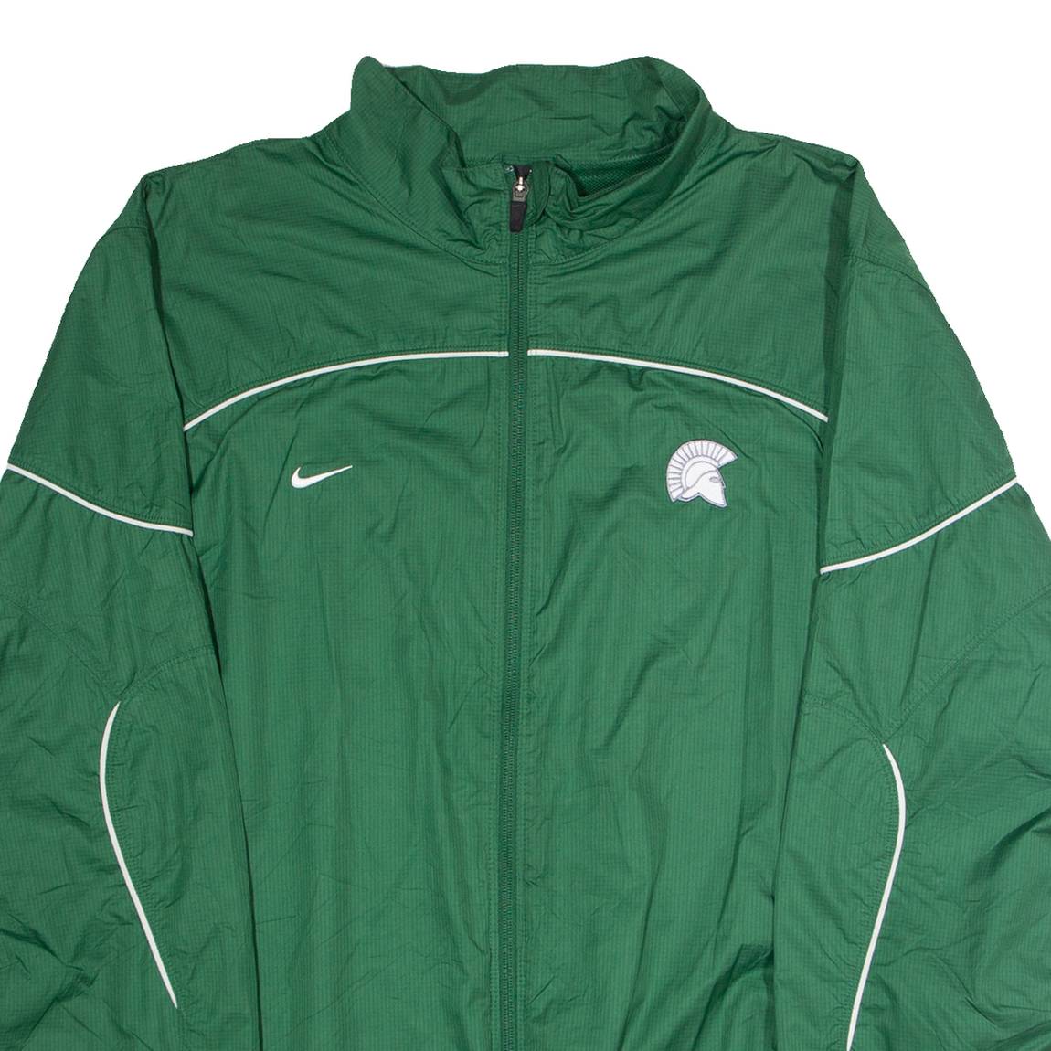 NIKE Michigan State Spartans Mens Windbreaker Jacket Green USA XL