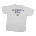 NBA Mens Grey Sacramento Kings Graphic T-Shirt L Short Sleeve Crew Neck NBA