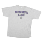 NBA Mens Grey Sacramento Kings Graphic T-Shirt L Short Sleeve Crew Neck NBA