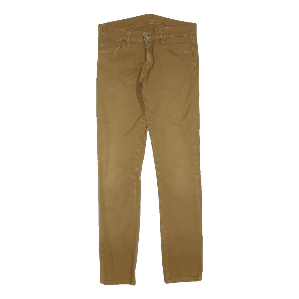 CARHARTT Womens Regular Fit Beige Cotton Blend Trousers W32 L32 Zip Closure
