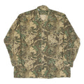 Mens Beige & Green Cotton Camouflage Shirt XL Long Sleeve Button-Up Casual