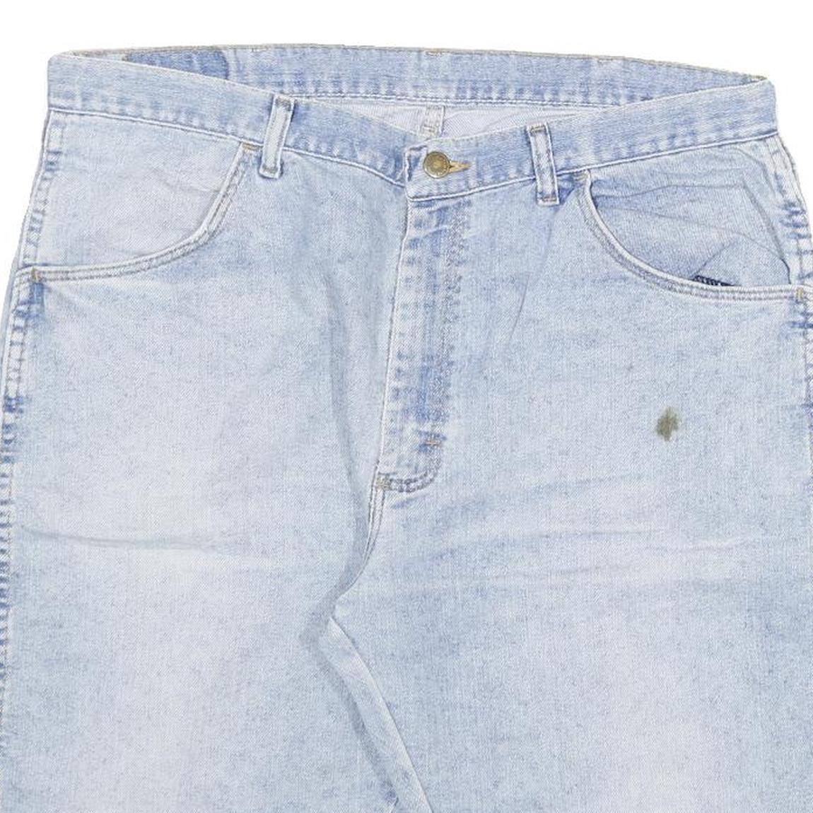 WRANGLER Mens Shorts Blue Denim Casual XL W34 Cotton Blend Light Wash