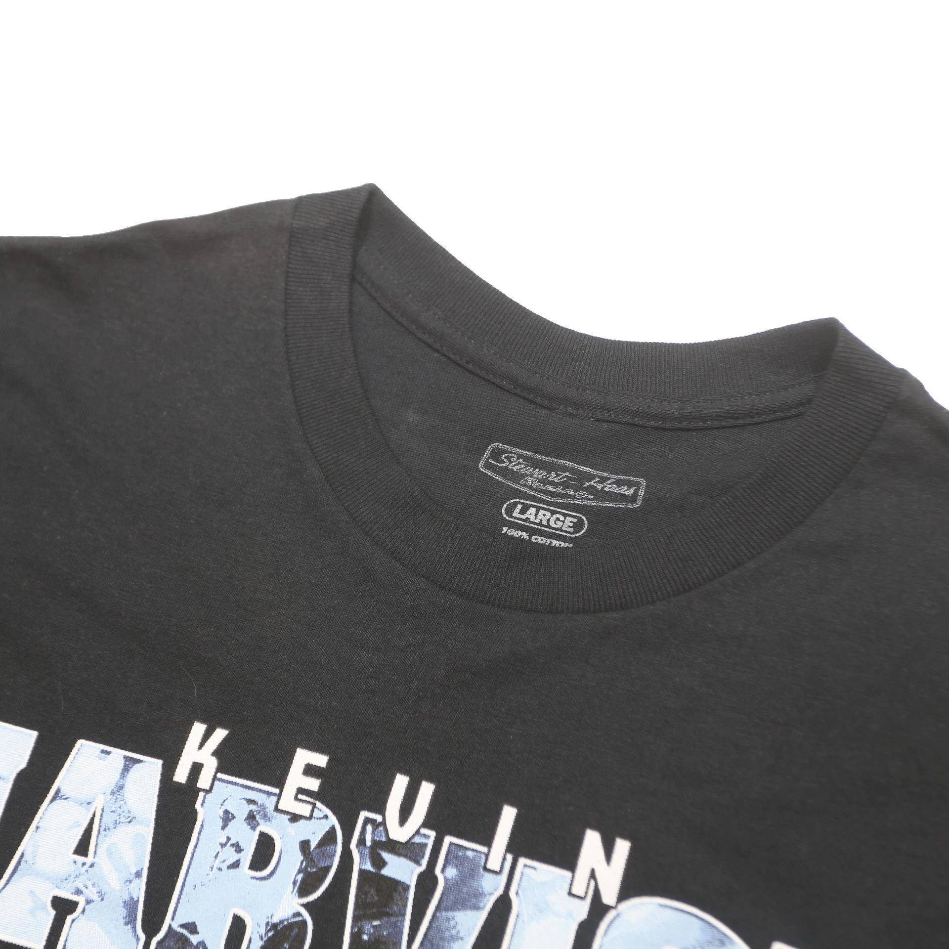 STEWART HAAS Mens Black Kevin Harvick 4 Racing Graphic T-Shirt L Crew Neck Short