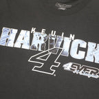 STEWART HAAS Mens Black Kevin Harvick 4 Racing Graphic T-Shirt L Crew Neck Short