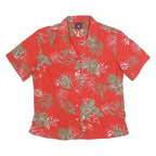 MCKINLEY Womens Red & Beige Floral Cotton Blend Shirt S Short Sleeve Casual