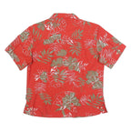 MCKINLEY Womens Red & Beige Floral Cotton Blend Shirt S Short Sleeve Casual