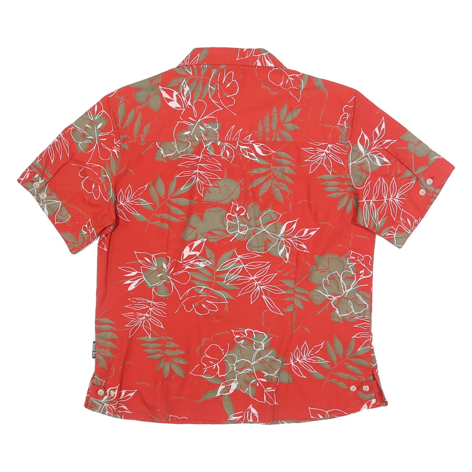 MCKINLEY Womens Red & Beige Floral Cotton Blend Shirt S Short Sleeve Casual