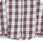 WRANGLER Mens Red & White Plaid Cotton Blend Shirt L Long Sleeve Checked Button