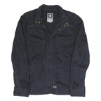 G-STAR Mens Black Slim Jacket M Cotton Blend Zip Chest Pockets Casual Outerwear