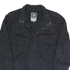 G-STAR Mens Black Slim Jacket M Cotton Blend Zip Chest Pockets Casual Outerwear