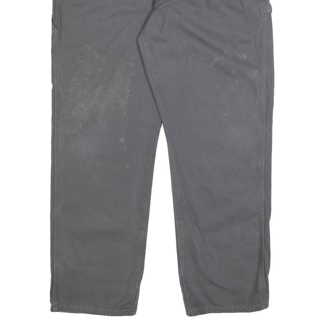 DICKIES Mens Cotton Blend Relaxed Grey Workwear Trousers W40 L32 Utility