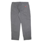 DICKIES Mens Cotton Blend Relaxed Grey Workwear Trousers W40 L32 Utility