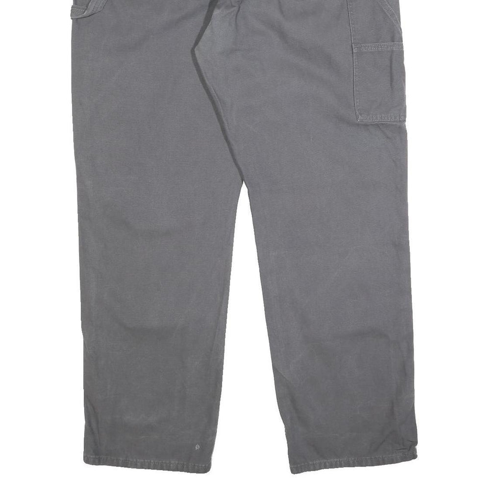DICKIES Mens Cotton Blend Relaxed Grey Workwear Trousers W40 L32 Utility