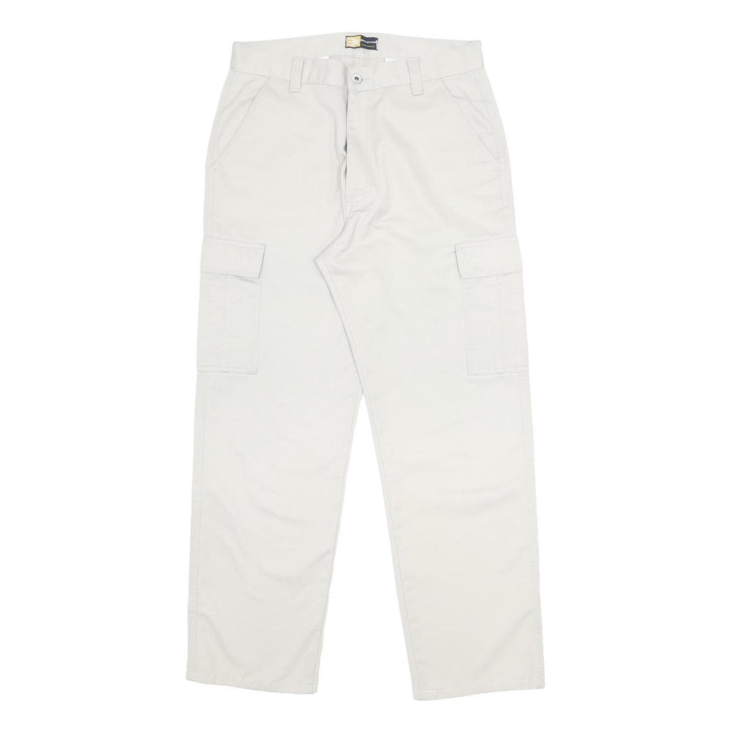 BIG STAR Mens Cotton Blend Beige Relaxed Straight Trousers W34 L30 Cargo Pockets