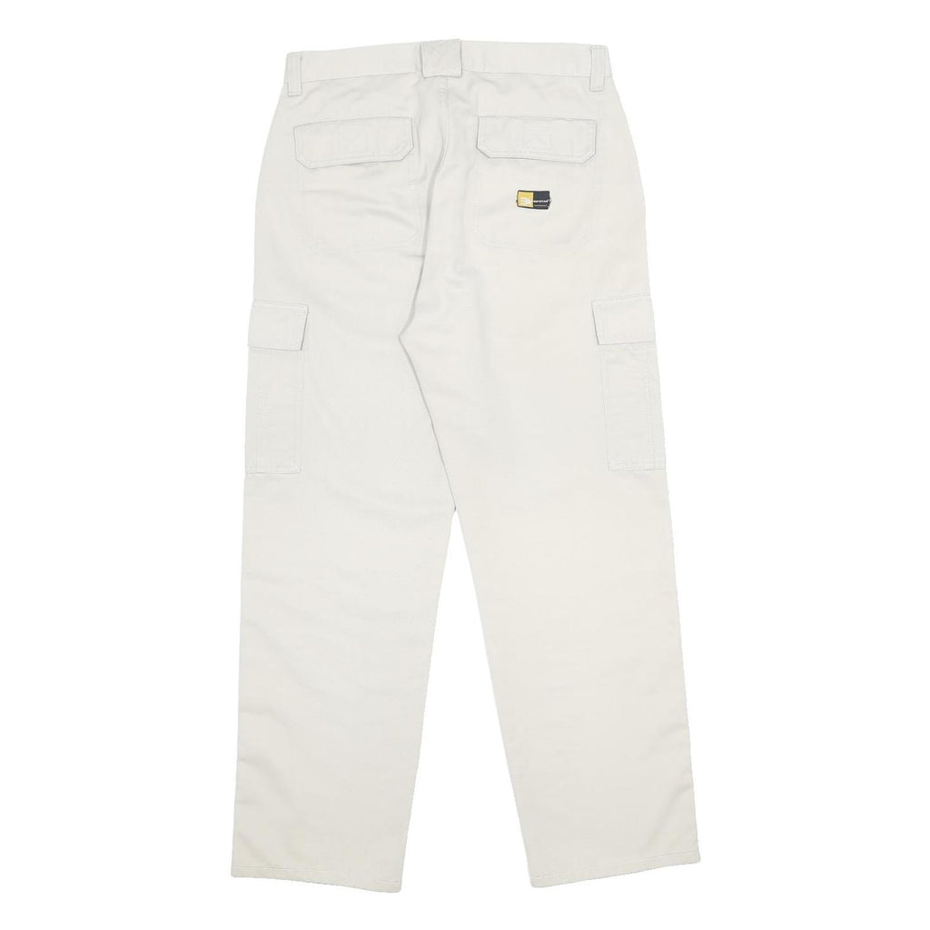 BIG STAR Mens Cotton Blend Beige Relaxed Straight Trousers W34 L30 Cargo Pockets