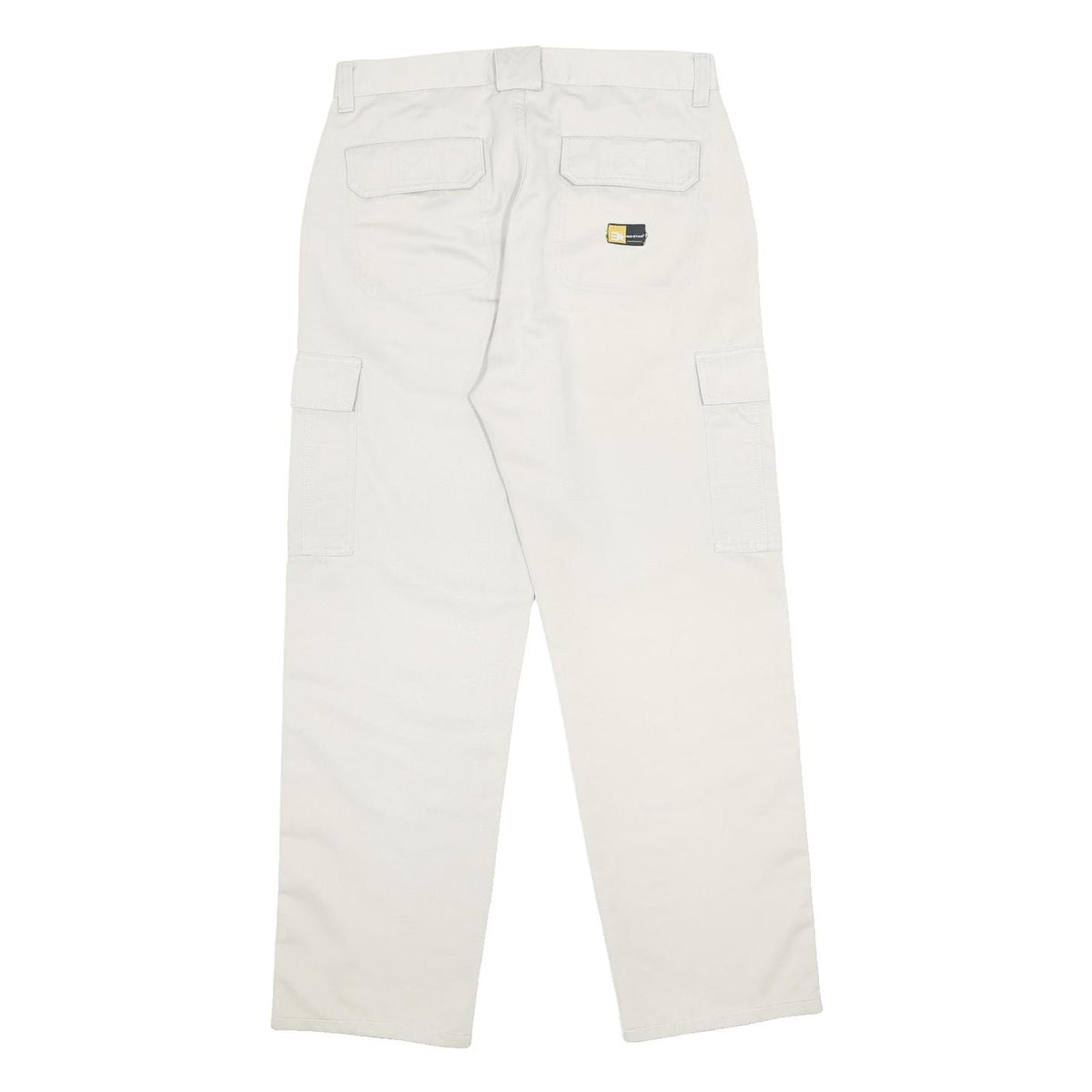 BIG STAR Mens Cotton Blend Beige Relaxed Straight Trousers W34 L30 Cargo Pockets