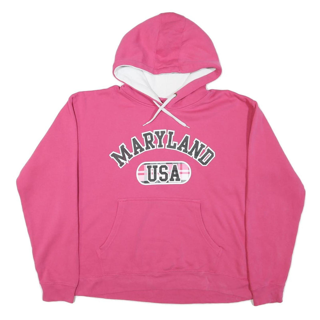 AMERICAN CROWN Womens Pink Maryland USA Pullover Hoodie XL Cotton Blend