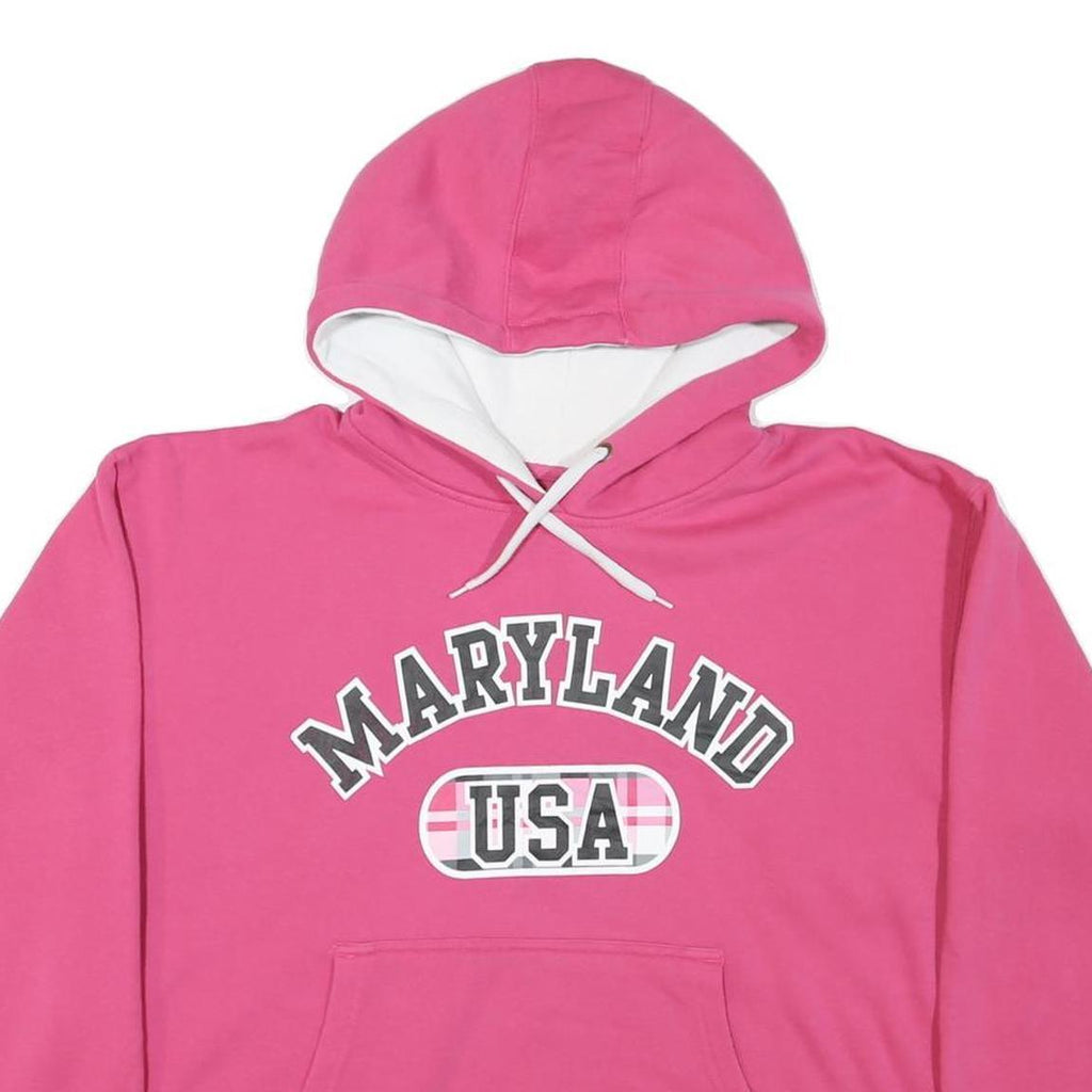 AMERICAN CROWN Womens Pink Maryland USA Pullover Hoodie XL Cotton Blend