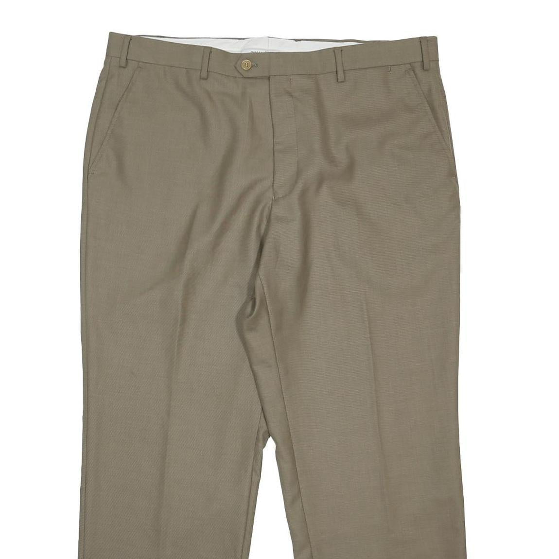 BALMAIN Mens Woven Beige Relaxed Tapered Trousers W38 L29 Classic Style